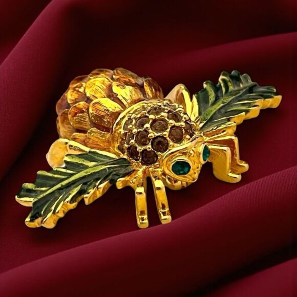 Joan Rivers Pinecone Bee Brooch